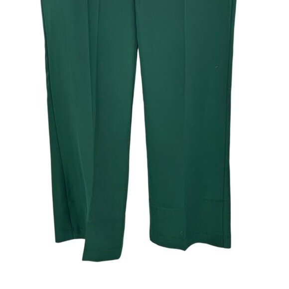 Tuckernuck NEW Rainforest Green Erin Satin Wide Leg Trouser High Rise Pants S - Picture 7 of 12